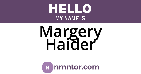 Margery Haider