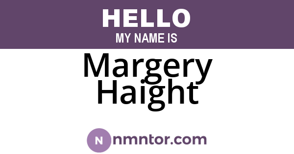 Margery Haight