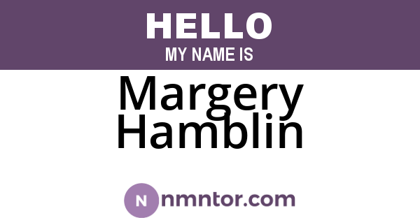 Margery Hamblin