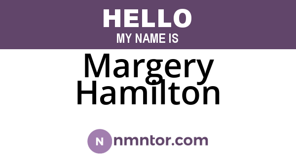 Margery Hamilton