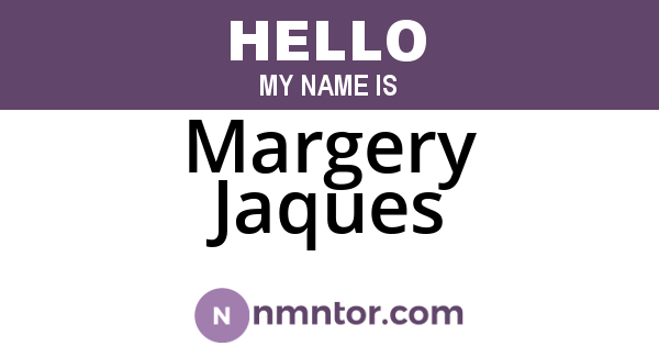 Margery Jaques