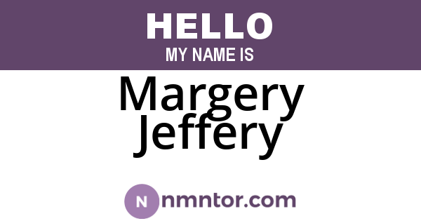 Margery Jeffery