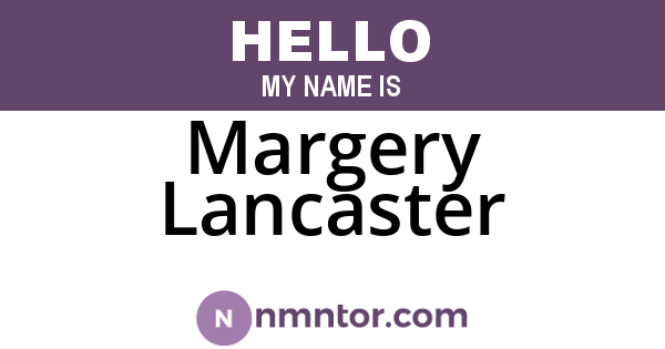 Margery Lancaster