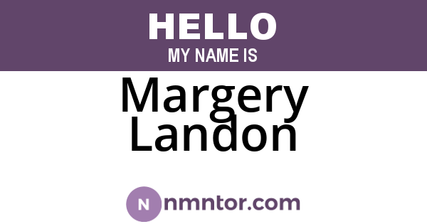 Margery Landon