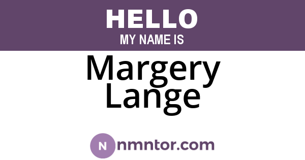 Margery Lange