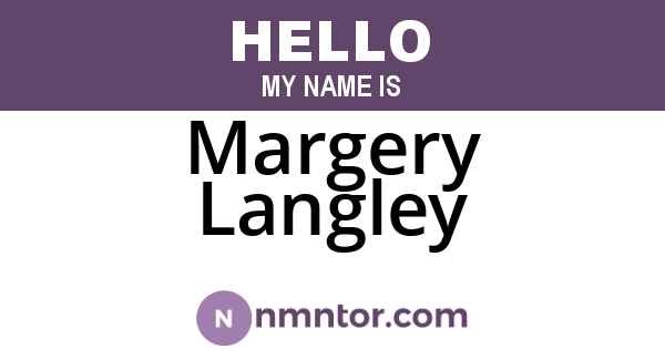 Margery Langley