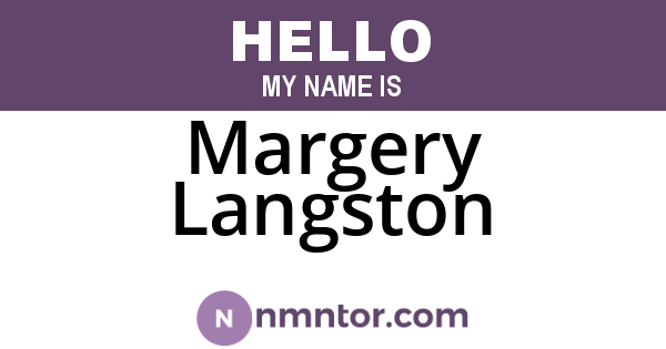 Margery Langston