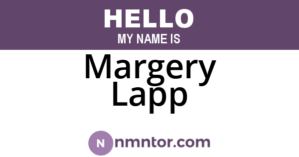 Margery Lapp