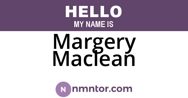 Margery Maclean