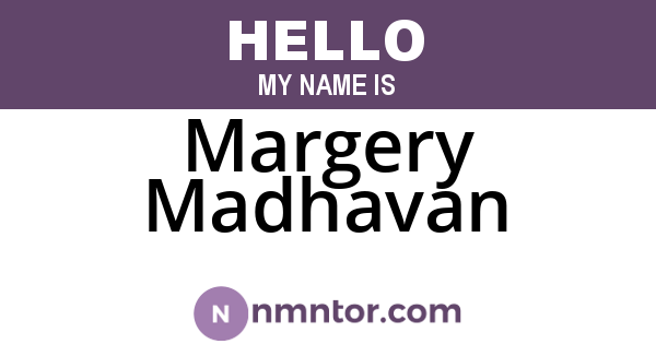 Margery Madhavan
