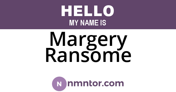 Margery Ransome