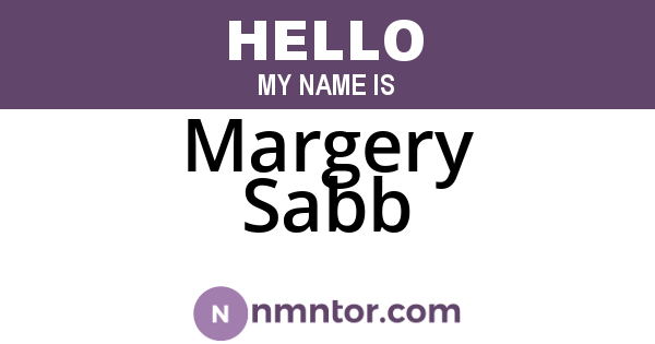 Margery Sabb