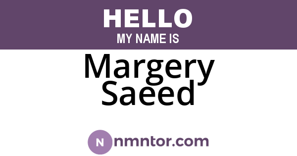 Margery Saeed
