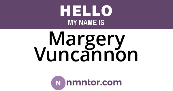 Margery Vuncannon