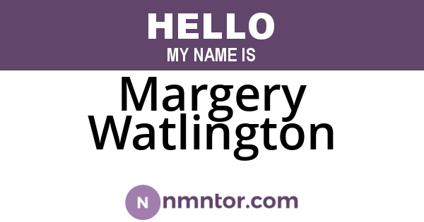 Margery Watlington