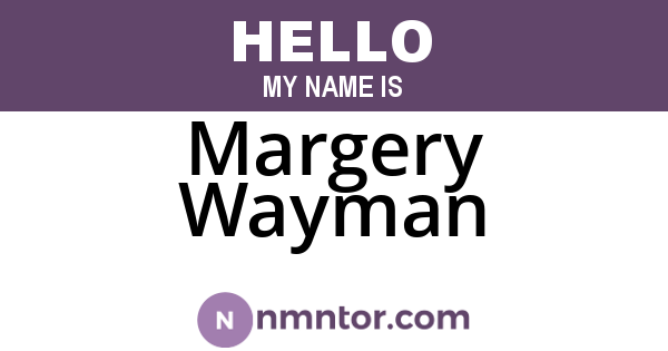 Margery Wayman