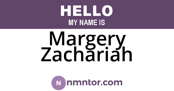 Margery Zachariah