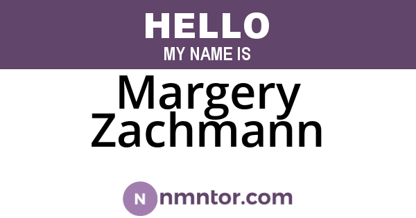 Margery Zachmann