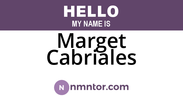 Marget Cabriales