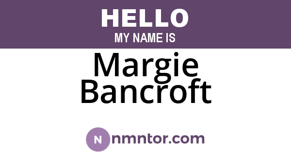 Margie Bancroft