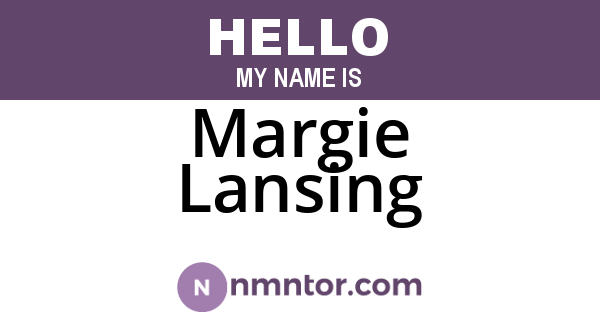 Margie Lansing