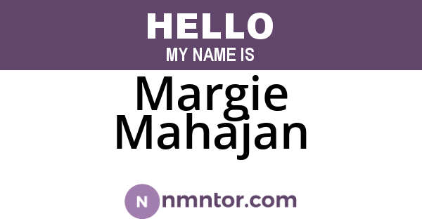 Margie Mahajan
