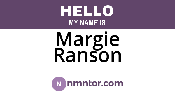 Margie Ranson