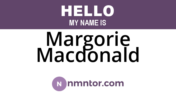 Margorie Macdonald