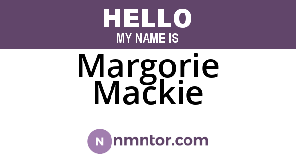 Margorie Mackie