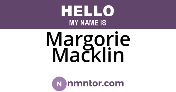 Margorie Macklin