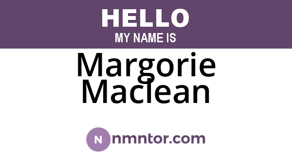 Margorie Maclean