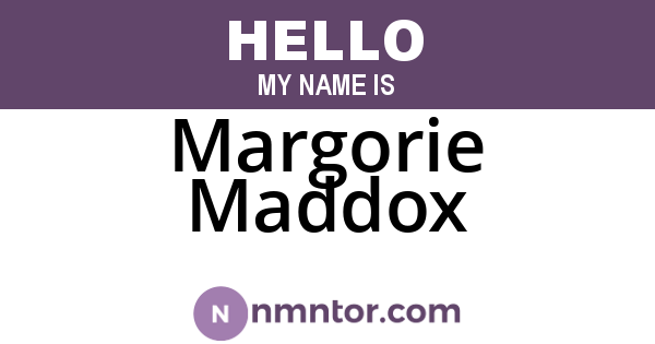 Margorie Maddox