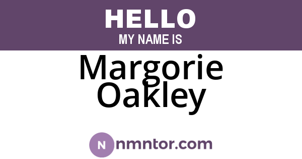Margorie Oakley