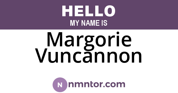 Margorie Vuncannon