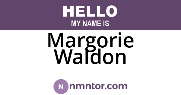 Margorie Waldon