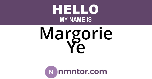 Margorie Ye