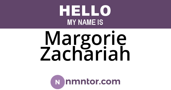 Margorie Zachariah