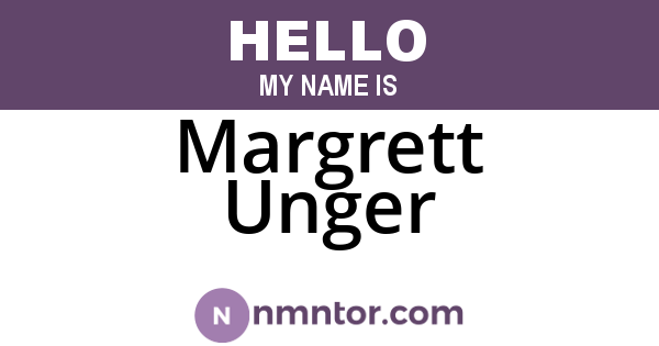 Margrett Unger