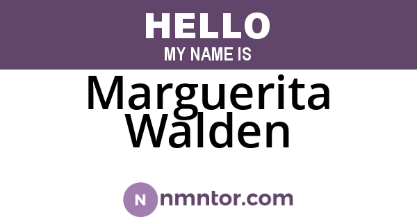 Marguerita Walden