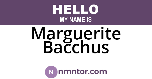 Marguerite Bacchus