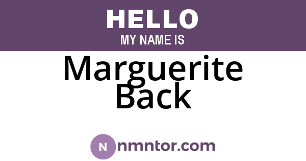 Marguerite Back