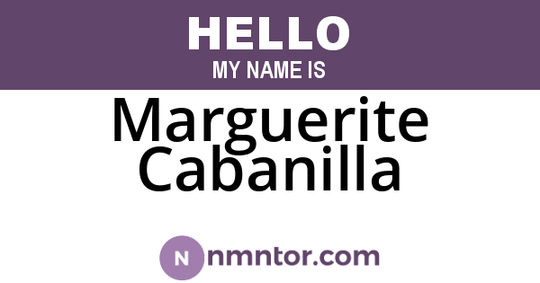 Marguerite Cabanilla