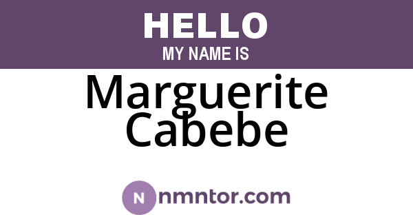 Marguerite Cabebe