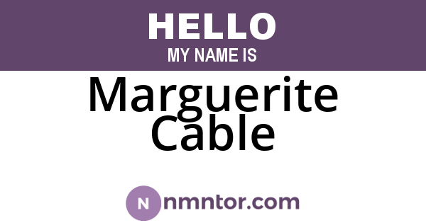 Marguerite Cable