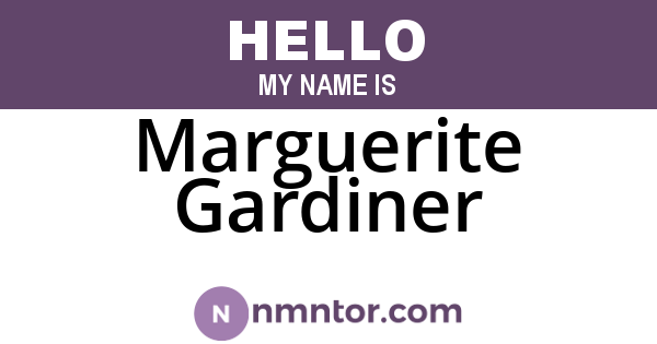 Marguerite Gardiner