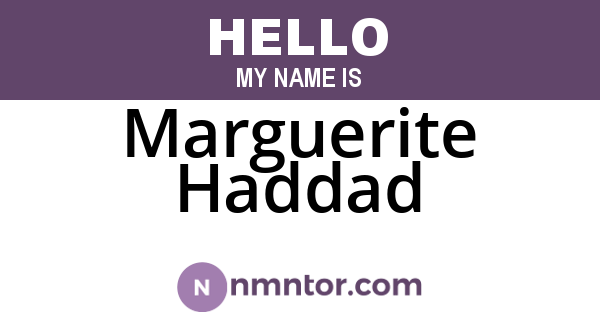Marguerite Haddad