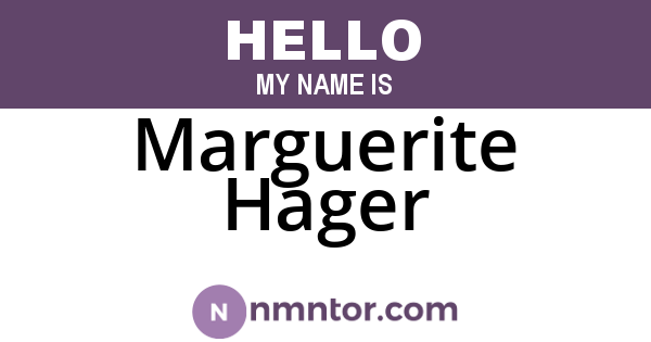 Marguerite Hager