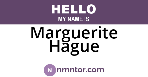Marguerite Hague