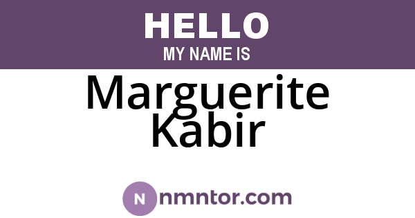 Marguerite Kabir