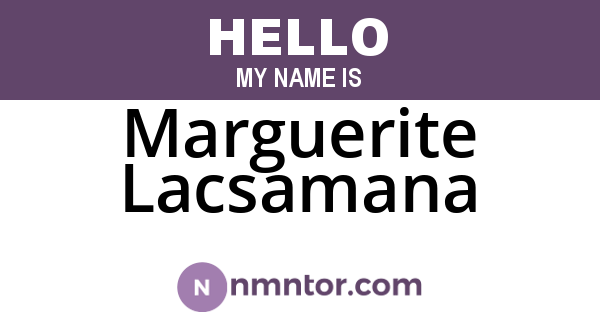 Marguerite Lacsamana
